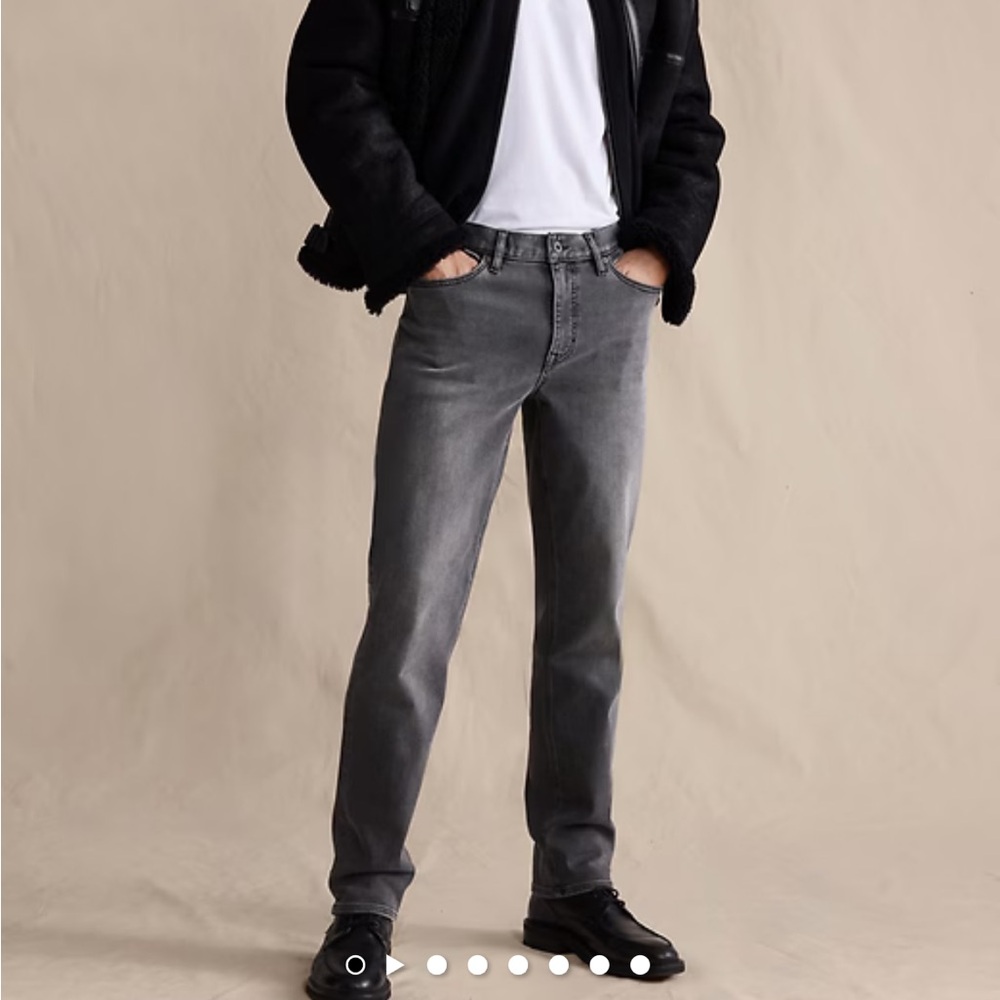 NWT! Banana Republic Mens Straight Luxe Traveler Jeans 34x30 Gray Denim